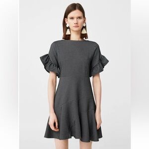 Mango Ruffled Sleeve Dress S